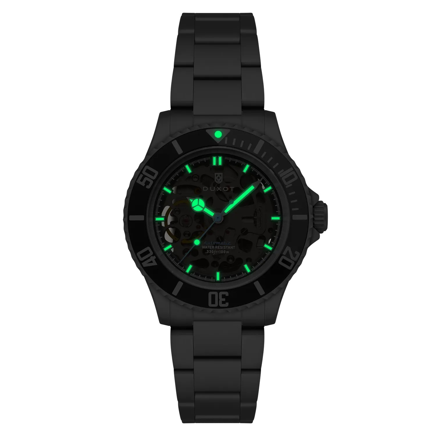 Duxot Atlantica Skeleton Diver Automatic Charcoal Black klokke 100 m