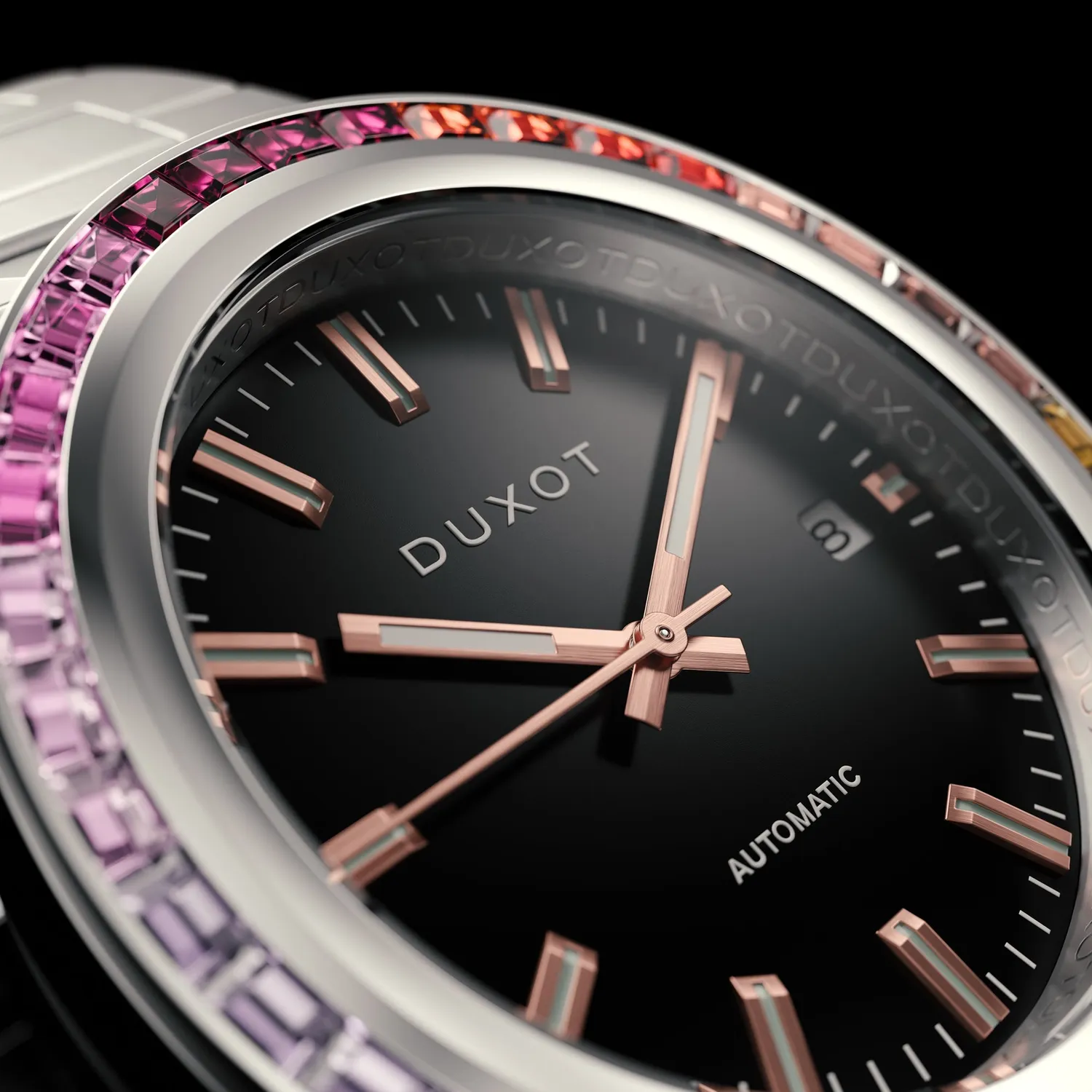 Duxot Alicante klokke Sable Rainbow 39 steiner utskiftbar bezel