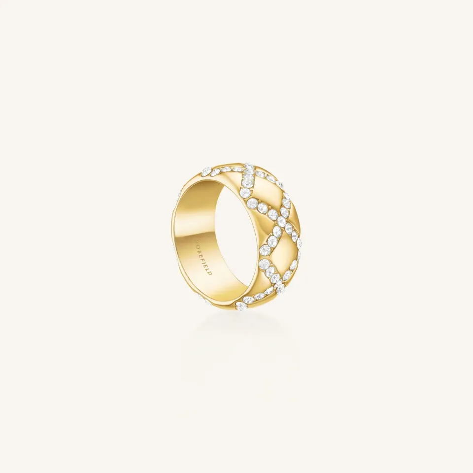 Rosefield Crystals Star Pave Ring gull str. 48–56