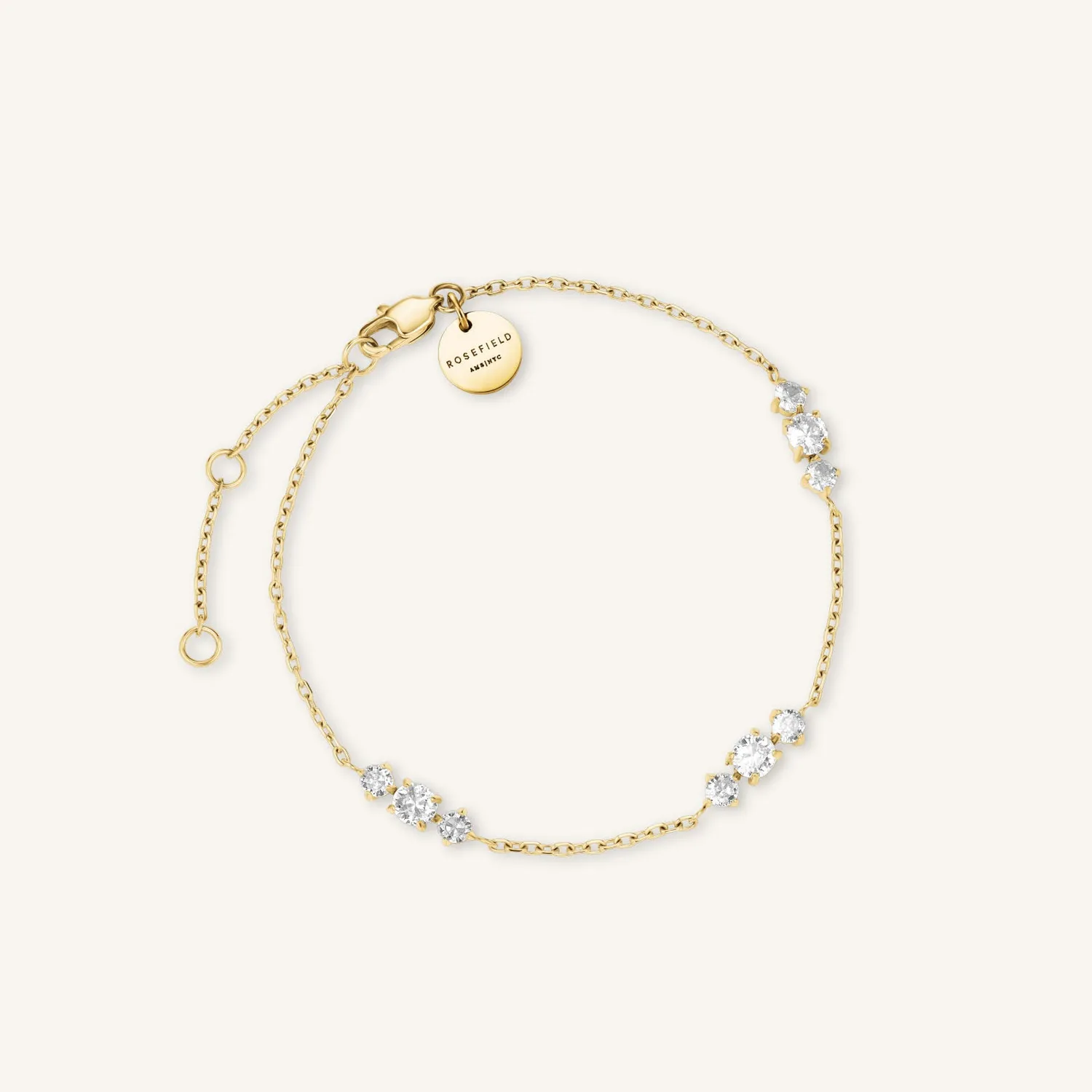 Rosefield Essentials Triple Stones armbånd gull og sølv