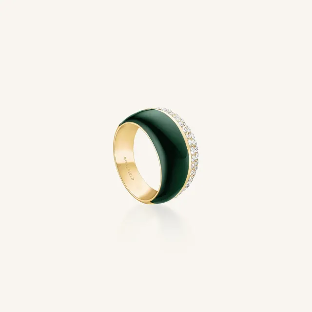 Rosefield Essentials Enamel Pave Ring gull størrelse 48–56