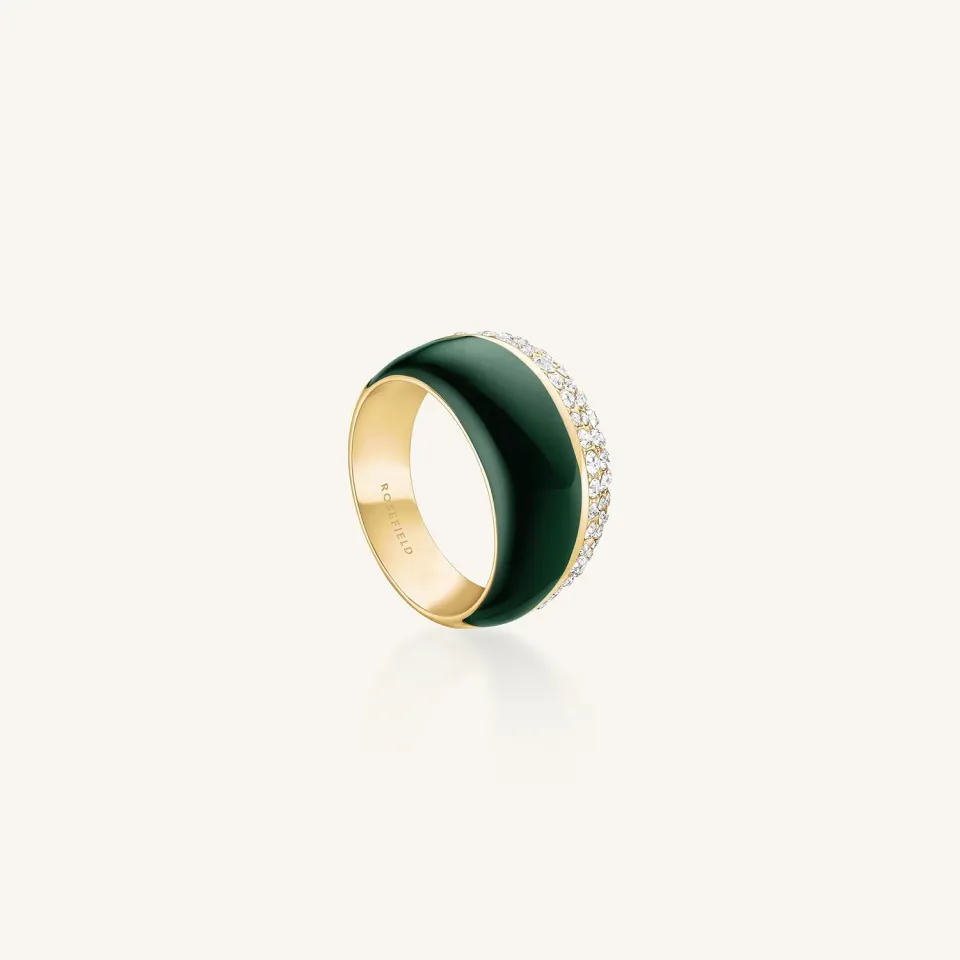 Rosefield Essentials Enamel Pave Ring gull størrelse 48–56