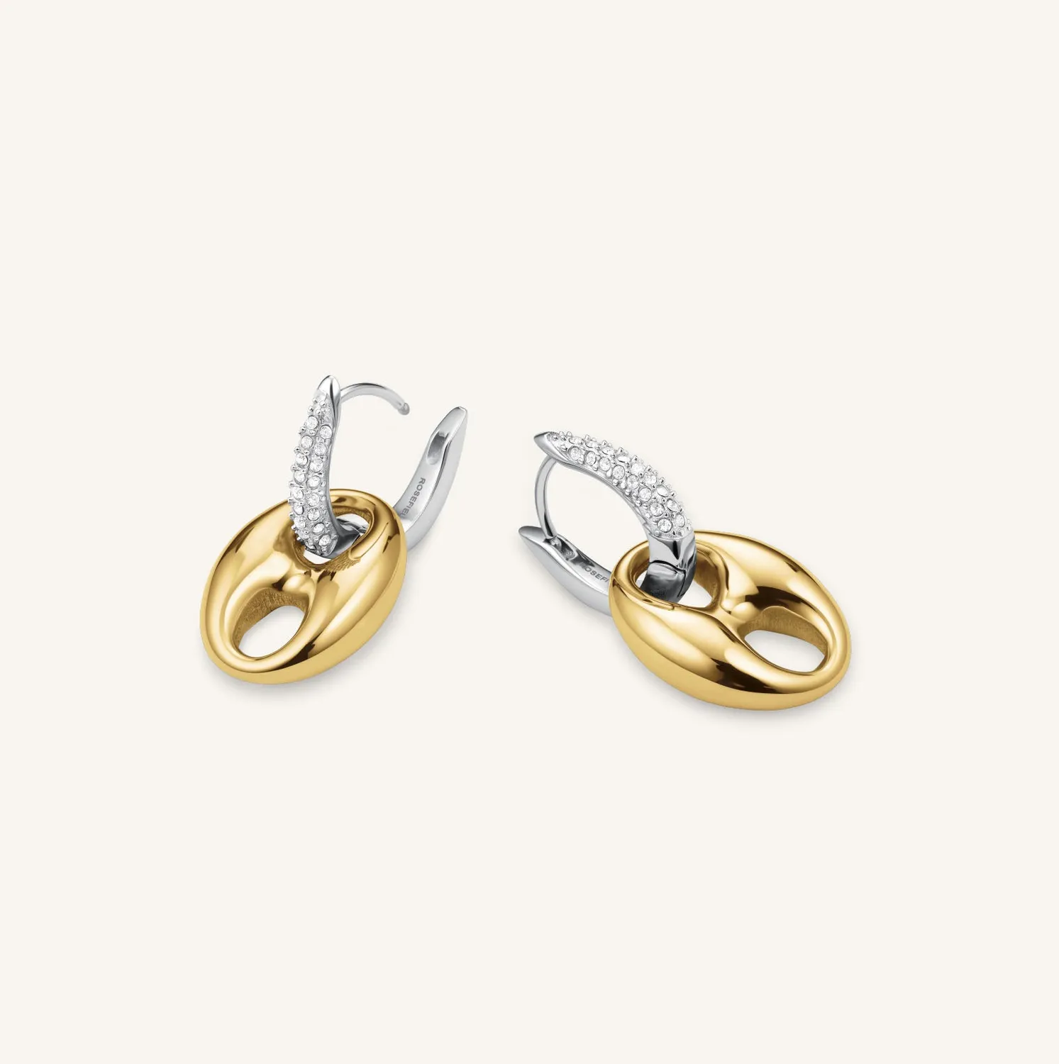 Rosefield Crystal Duotone Earrings øredobber gull og sølv