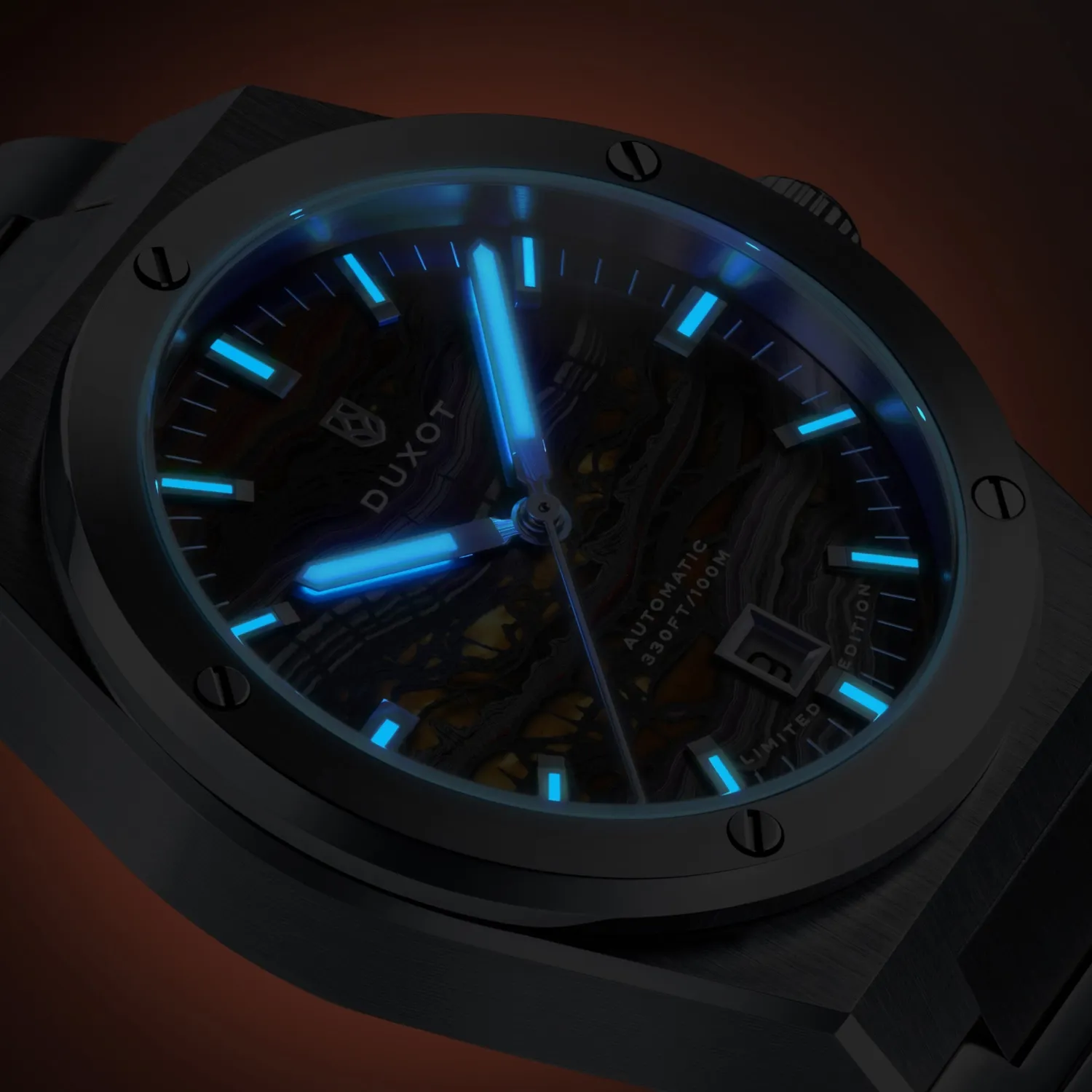Duxot Bastia klokke Iron Tiger natursteinskive limited edition