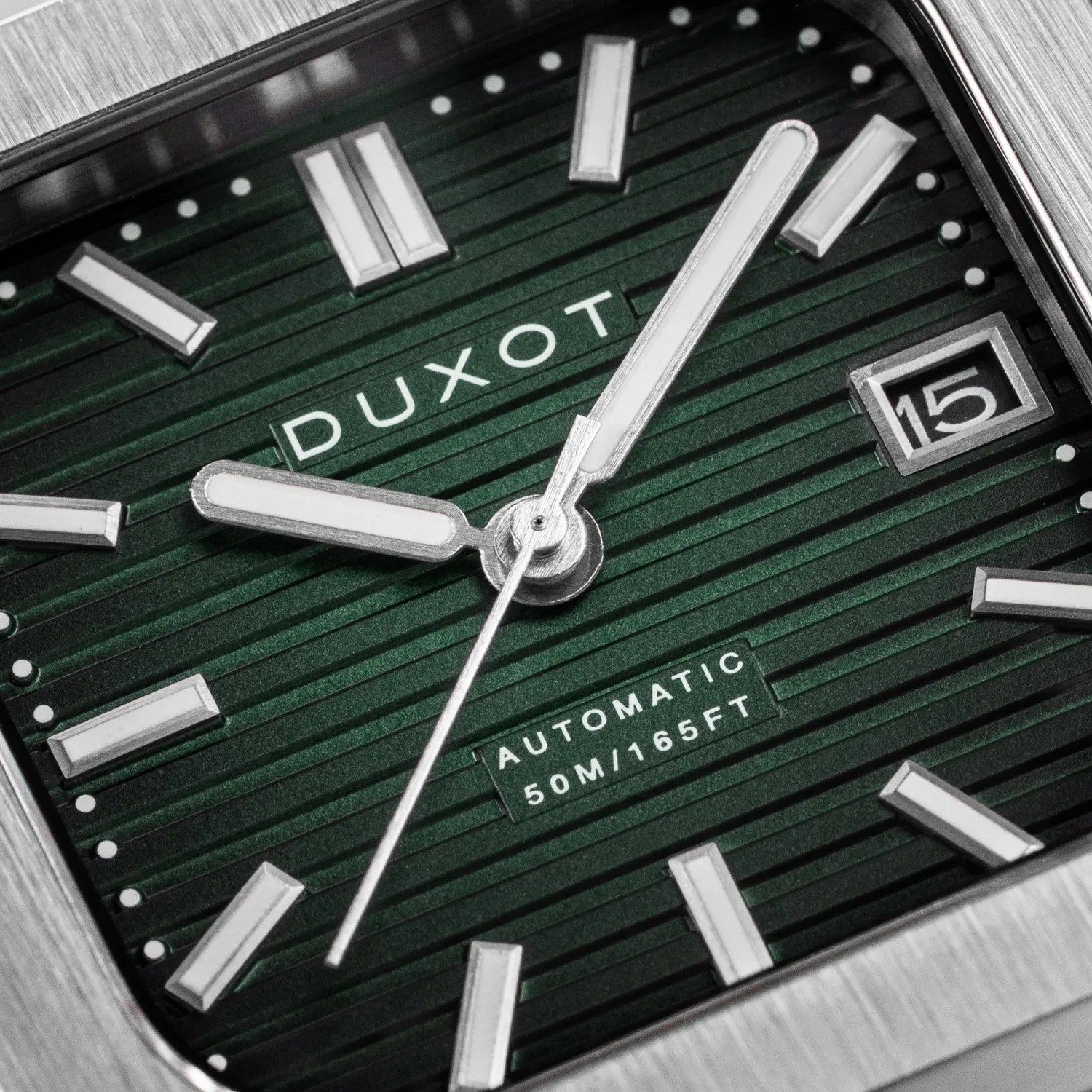 Duxot Quadrata Automatic klokke Sage Green 42 mm stållenk