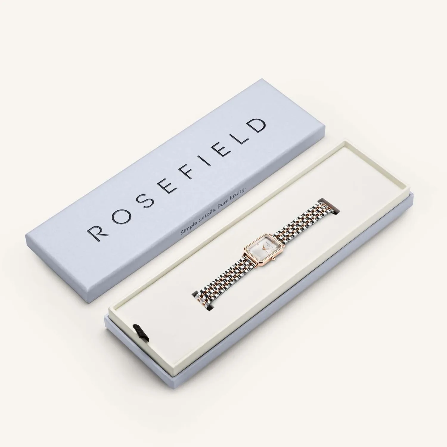 Rosefield Octagon XS klokke tofarget stålrem