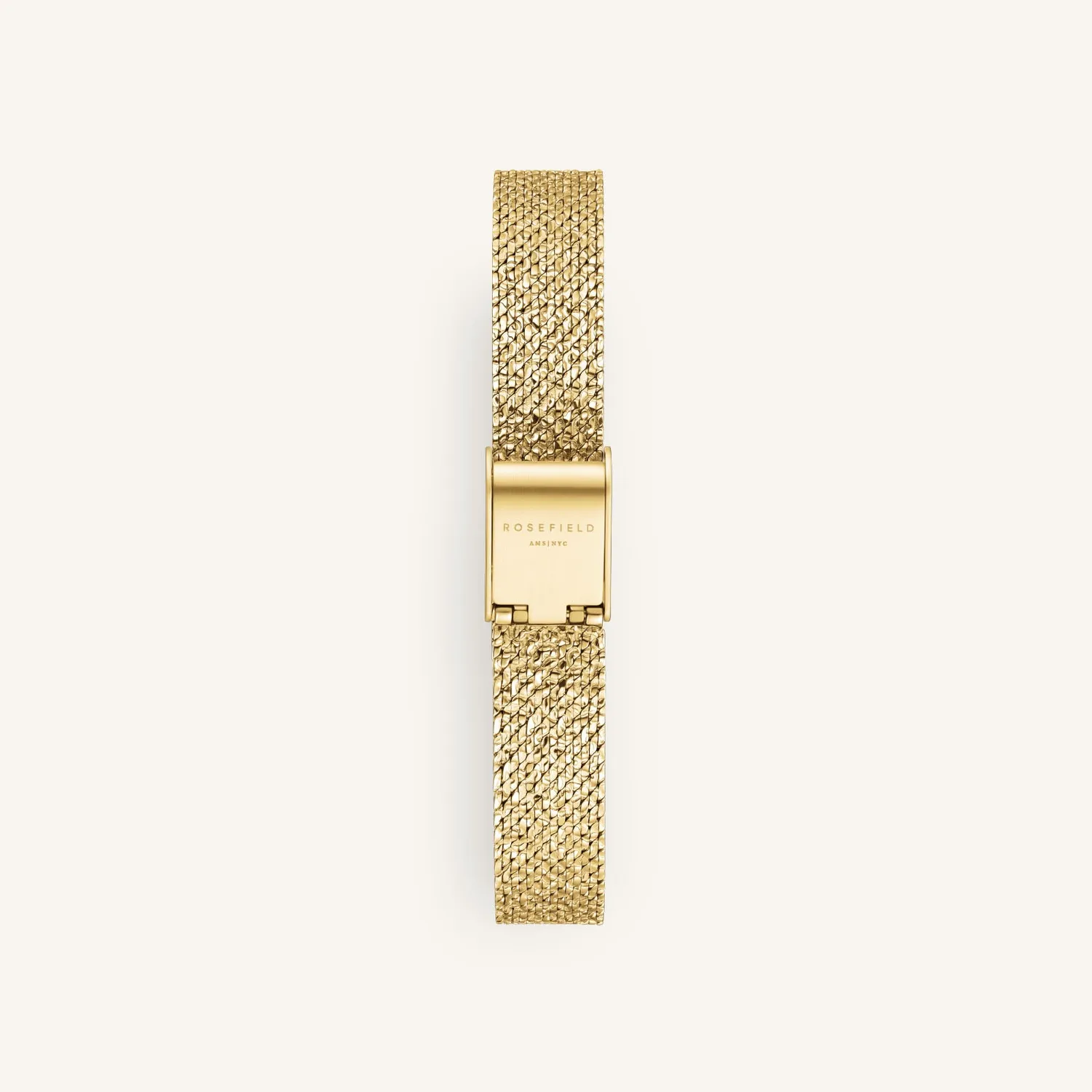 Rosefield Ovale Ovale Gold Mesh klokke gull champagne