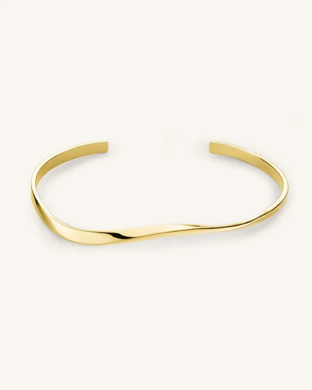 Rosefield Twisted Bangle armring gullbelagt stål