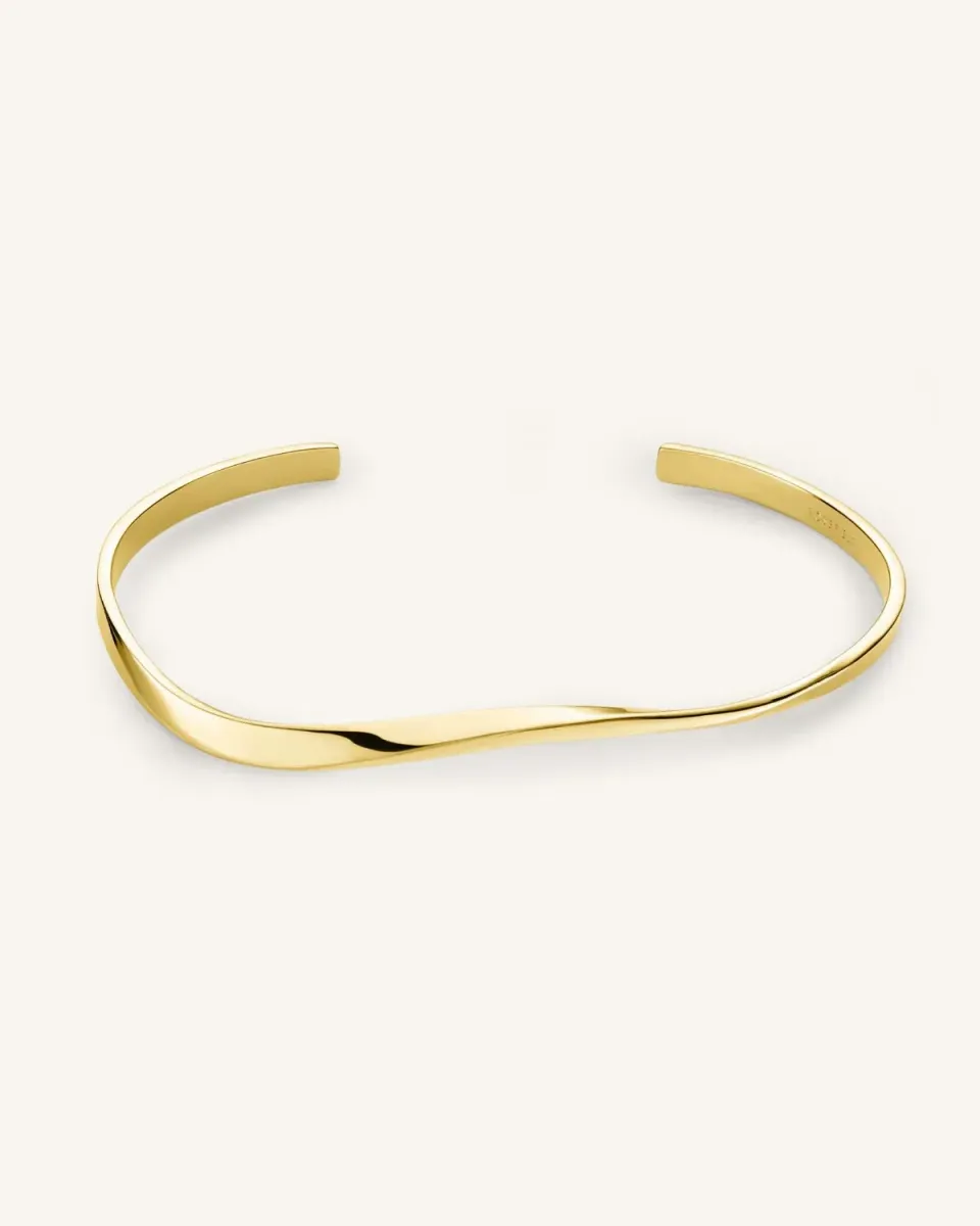 Rosefield Twisted Bangle armring gullbelagt stål