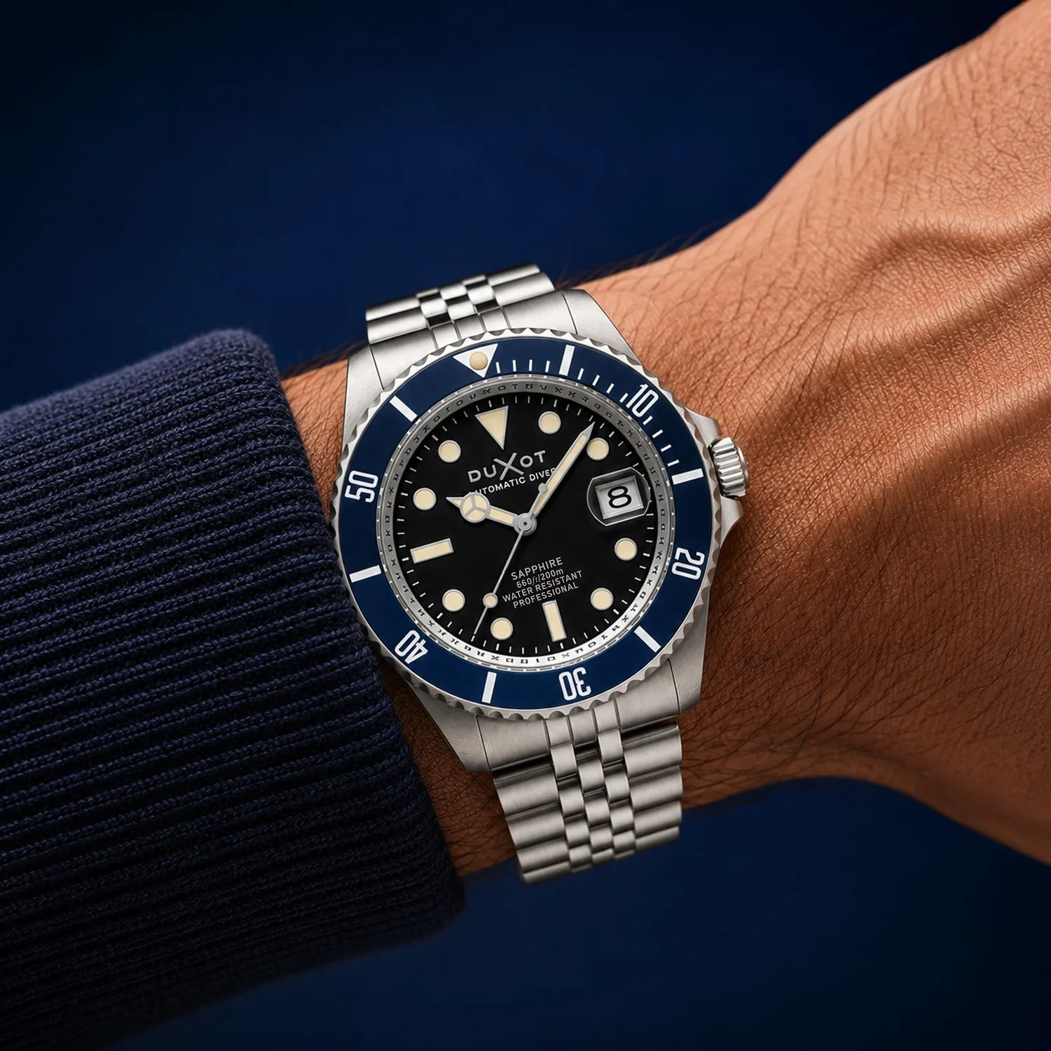 Duxot Atlantica Diver Automatic dykkerklokke Oil Black 20 ATM