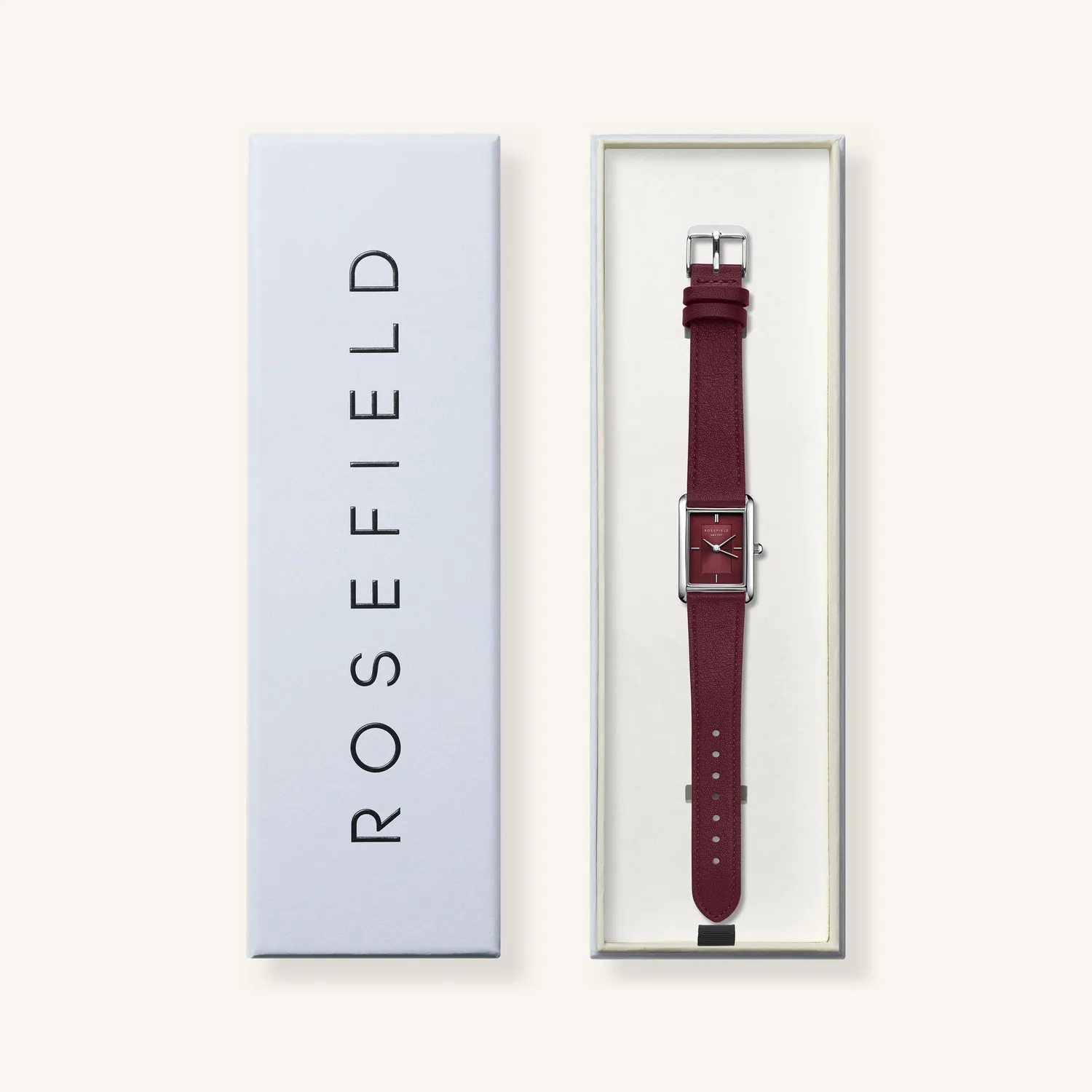 Rosefield Heirloom Burgundy klokke burgunder lærrem