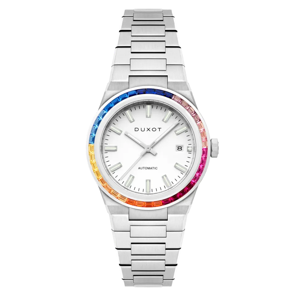 Duxot Alicante Alabaster Rainbow klokke med utskiftbar bezel