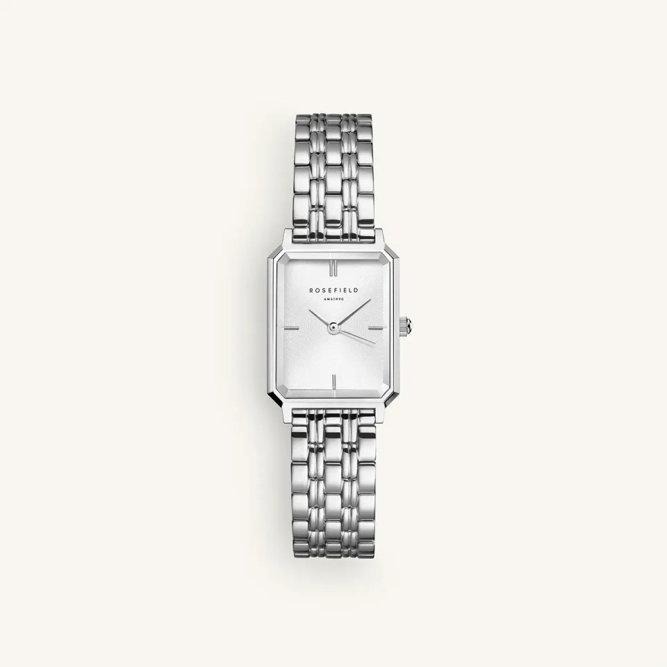 Rosefield Octagon XS klokke sølv 19,5 × 24 mm lenke
