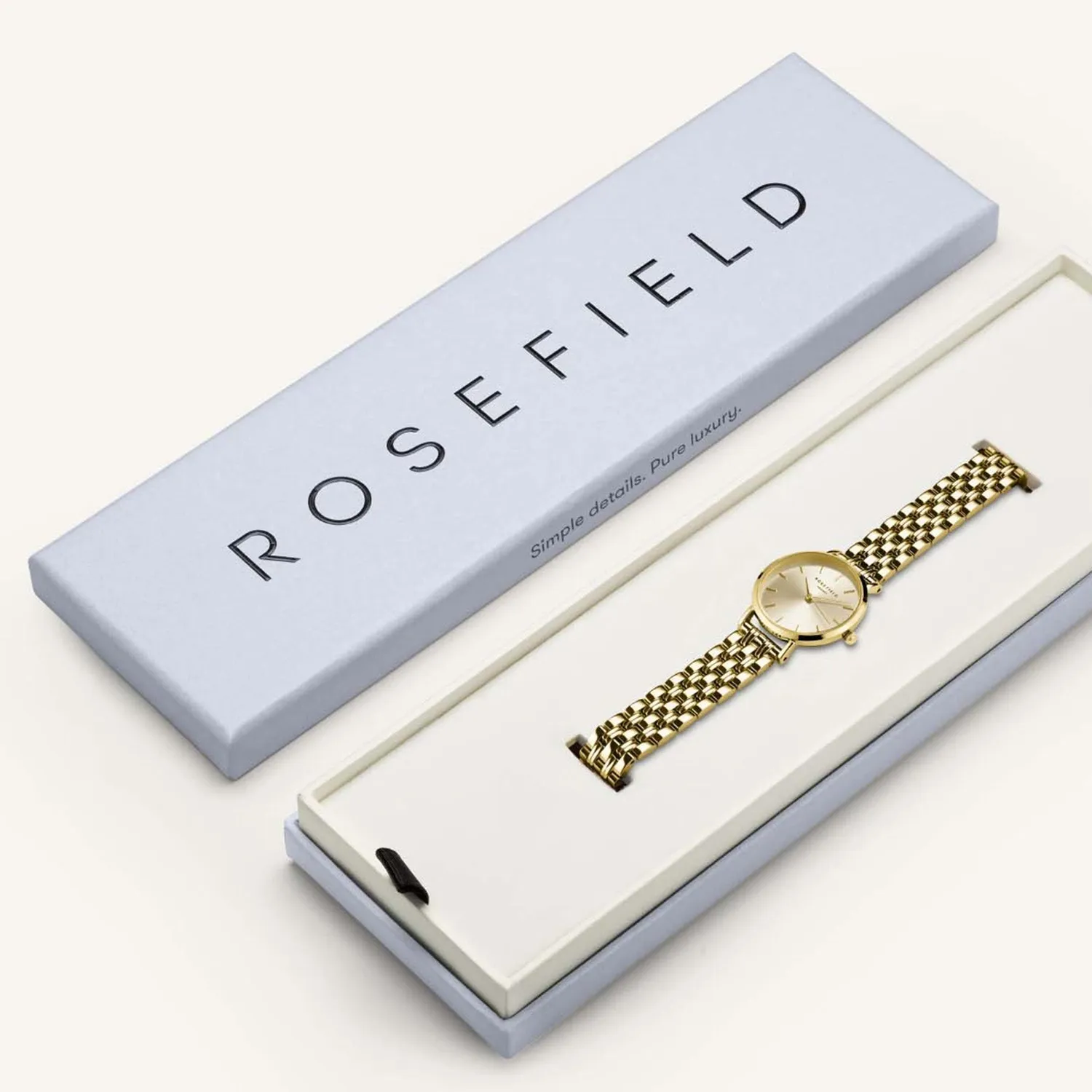 Rosefield Small Edit Champagne klokke 26 mm gull