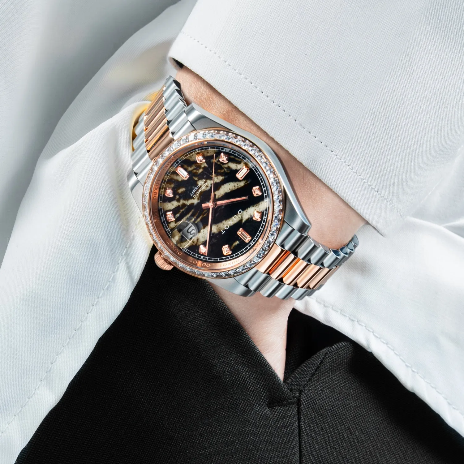 Duxot Serenata Grey Crystal automatisk klokke grå krystall 40 mm