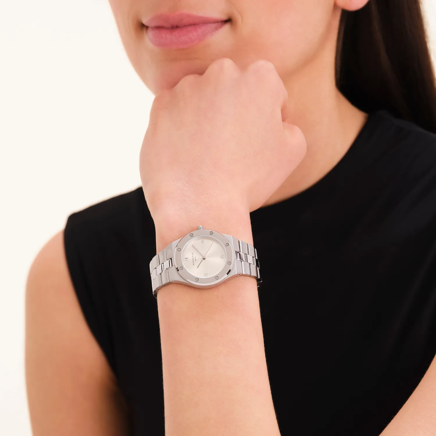 Rosefield Rose Silver armbåndsur sølvfarget 33,23 × 40 mm