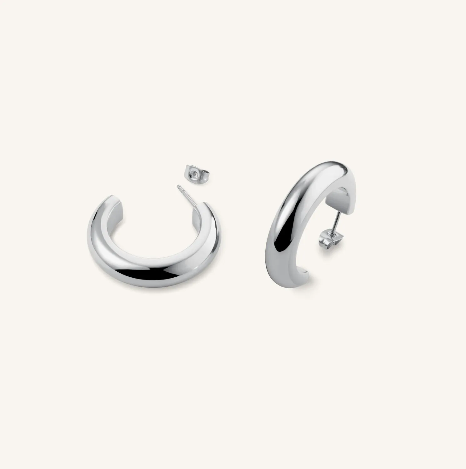Rosefield Thick Hoops øredobber gull 2,9 cm i rustfritt stål