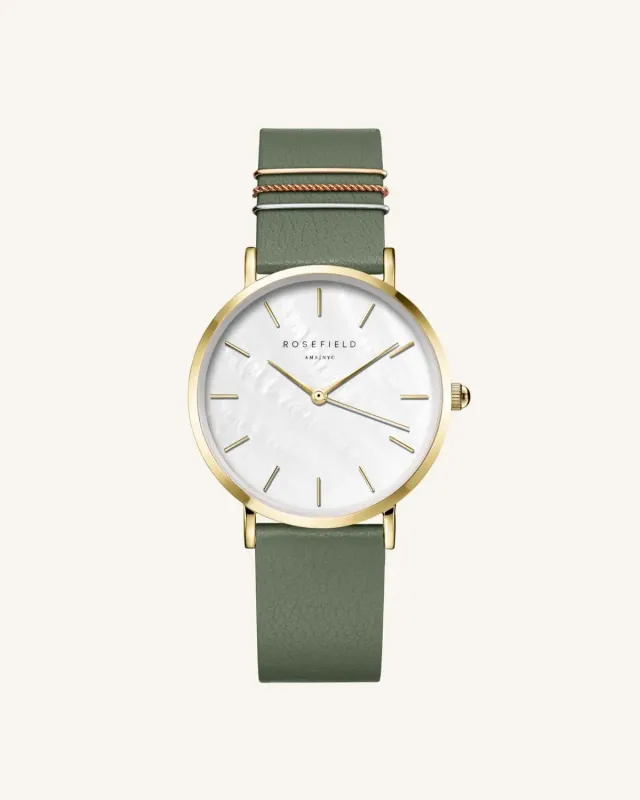 Rosefield West Village Olive Green klokke 33 mm olivengrønn