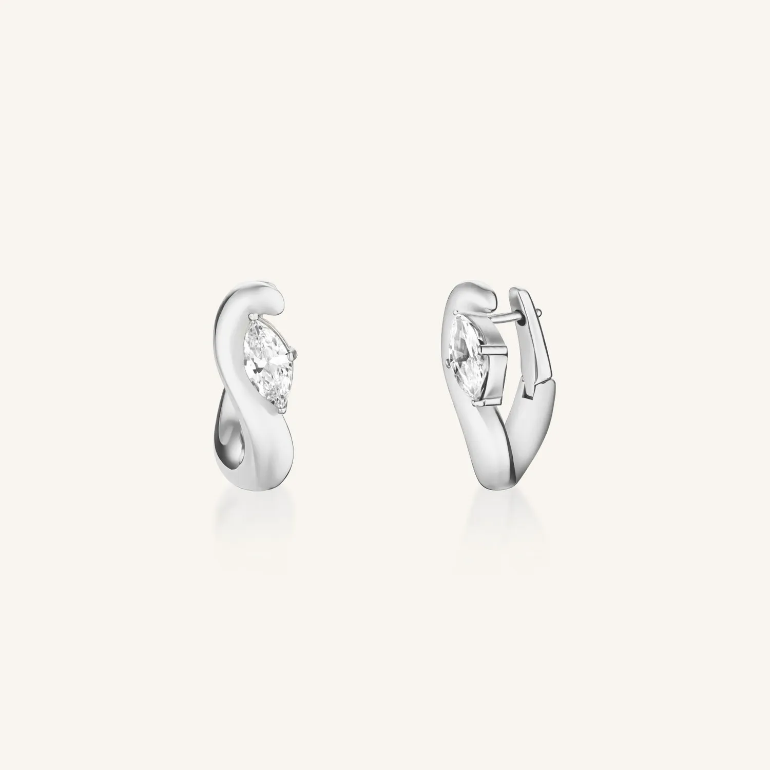 Rosefield Marquise Wave Hoops øredobber gull