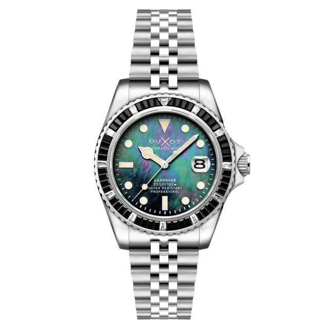 Duxot Atlantica 40 Rainbow Automatic Black Mop klokke perlemor