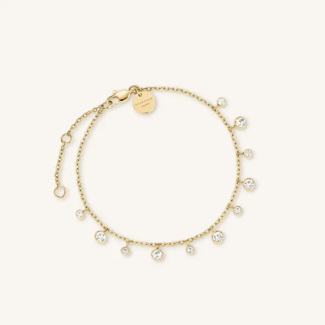Rosefield Multi-Crystal Bracelet armbånd 16–19,5 cm gull