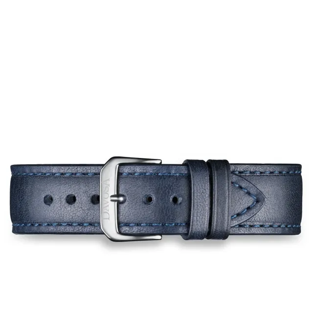 DAVOSA Calfskin leather blue klokkerem 16/18/20 mm blå