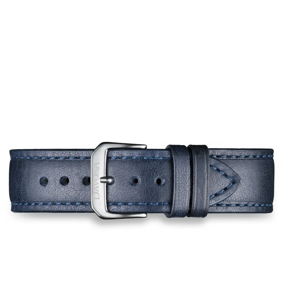 DAVOSA Calfskin leather blue klokkerem 16/18/20 mm blå
