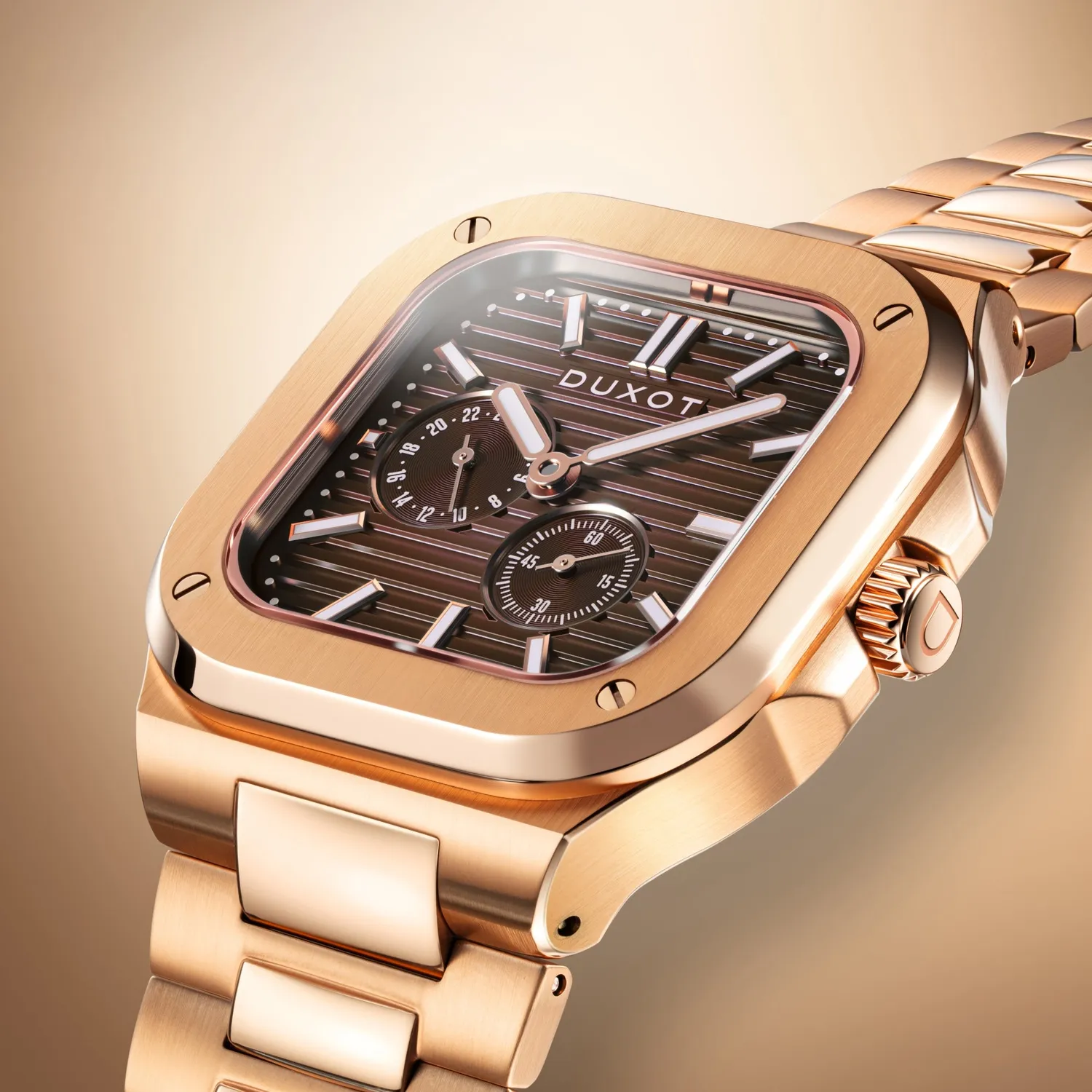 Duxot Quadrata Toffee Touch 24-timers klokke 42 mm