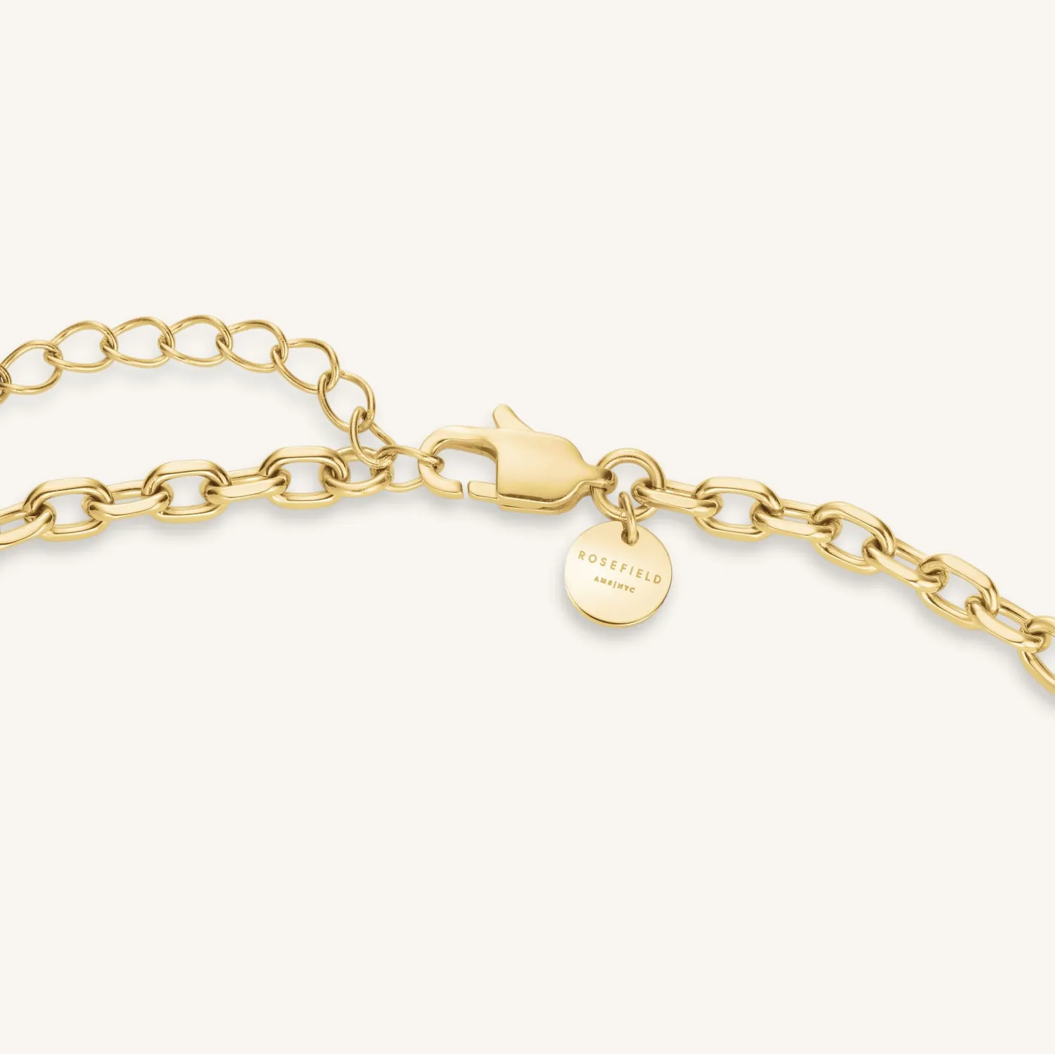 Rosefield Duotone Drop Necklace halskjede gull og sølv 48–52 cm
