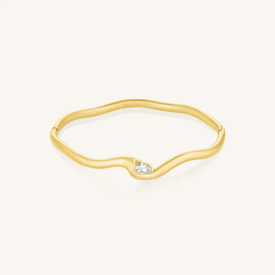 Rosefield Marquise Wave Bangle armring 6 × 5 cm gullbelagt stål