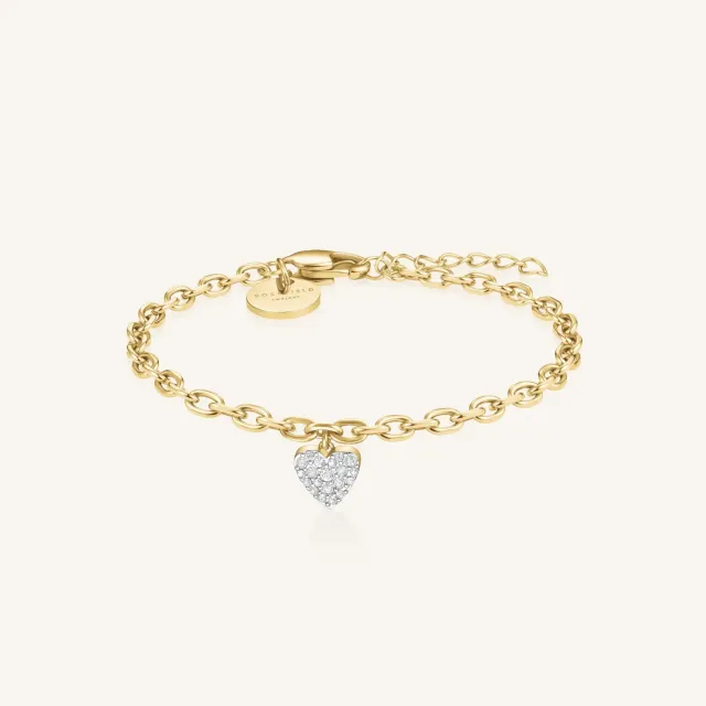 Rosefield Chunky Heart Bracelet armbånd gull 16,5–20,5 cm