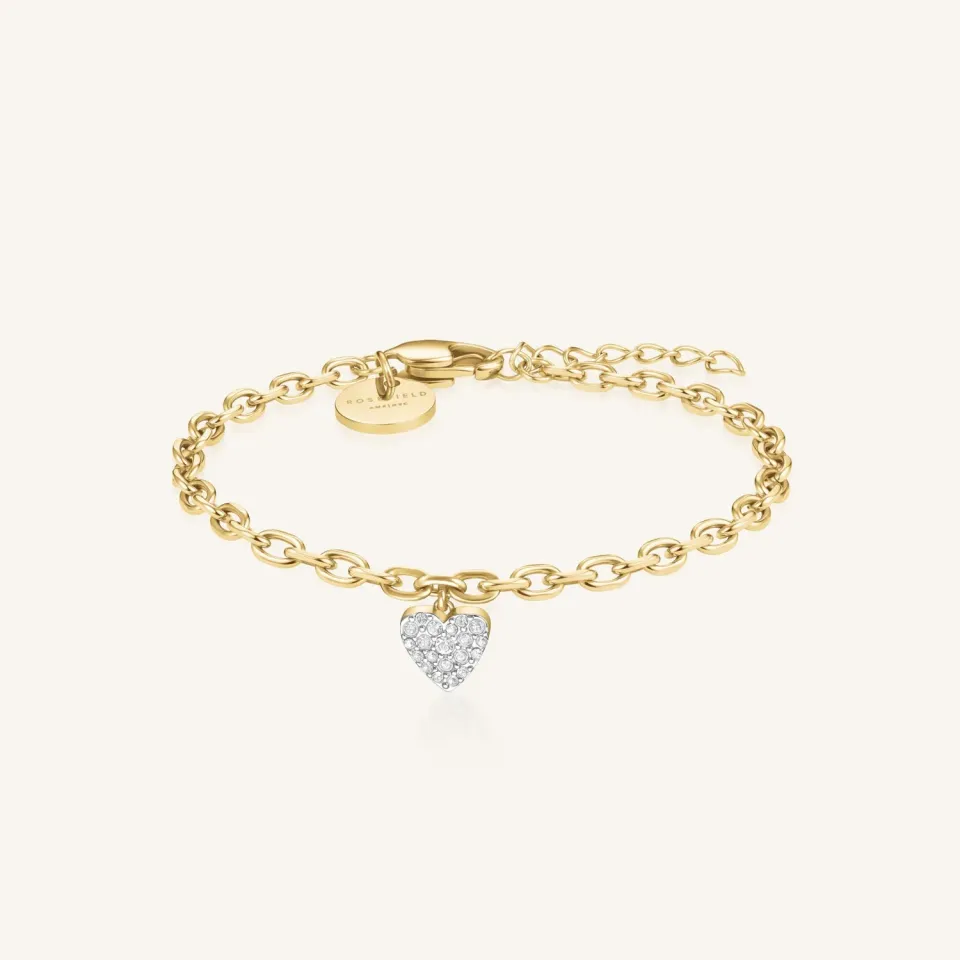 Rosefield Chunky Heart Bracelet armbånd gull 16,5–20,5 cm