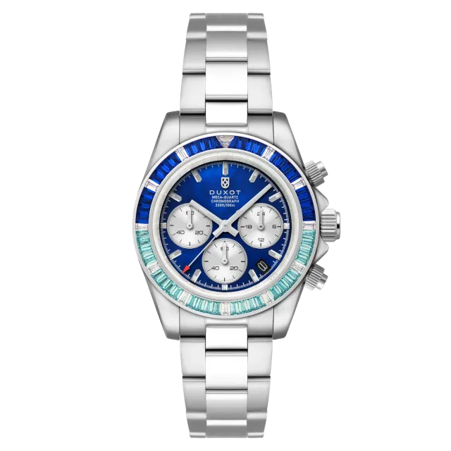 Duxot Accelero Rainbow Chronograph klokke Pearl Blue 40 mm
