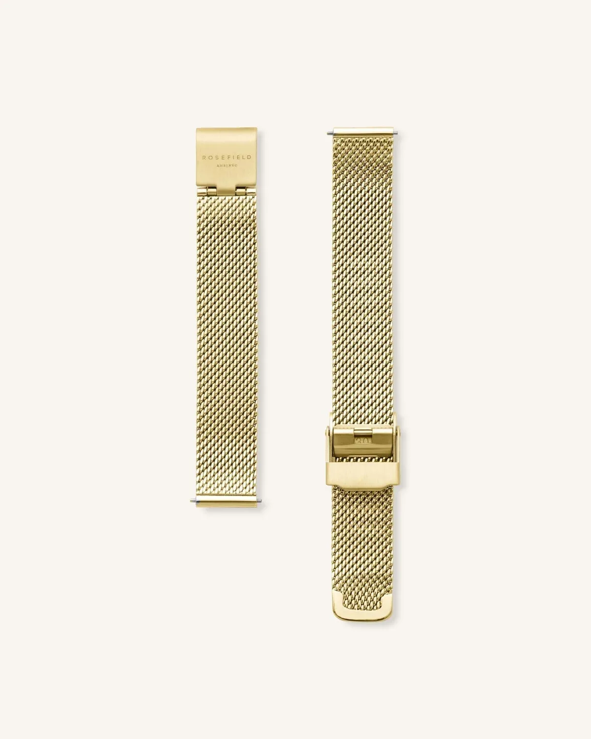 Rosefield Boxy XS Gold Mesh klokke gull 22 x 24 mm