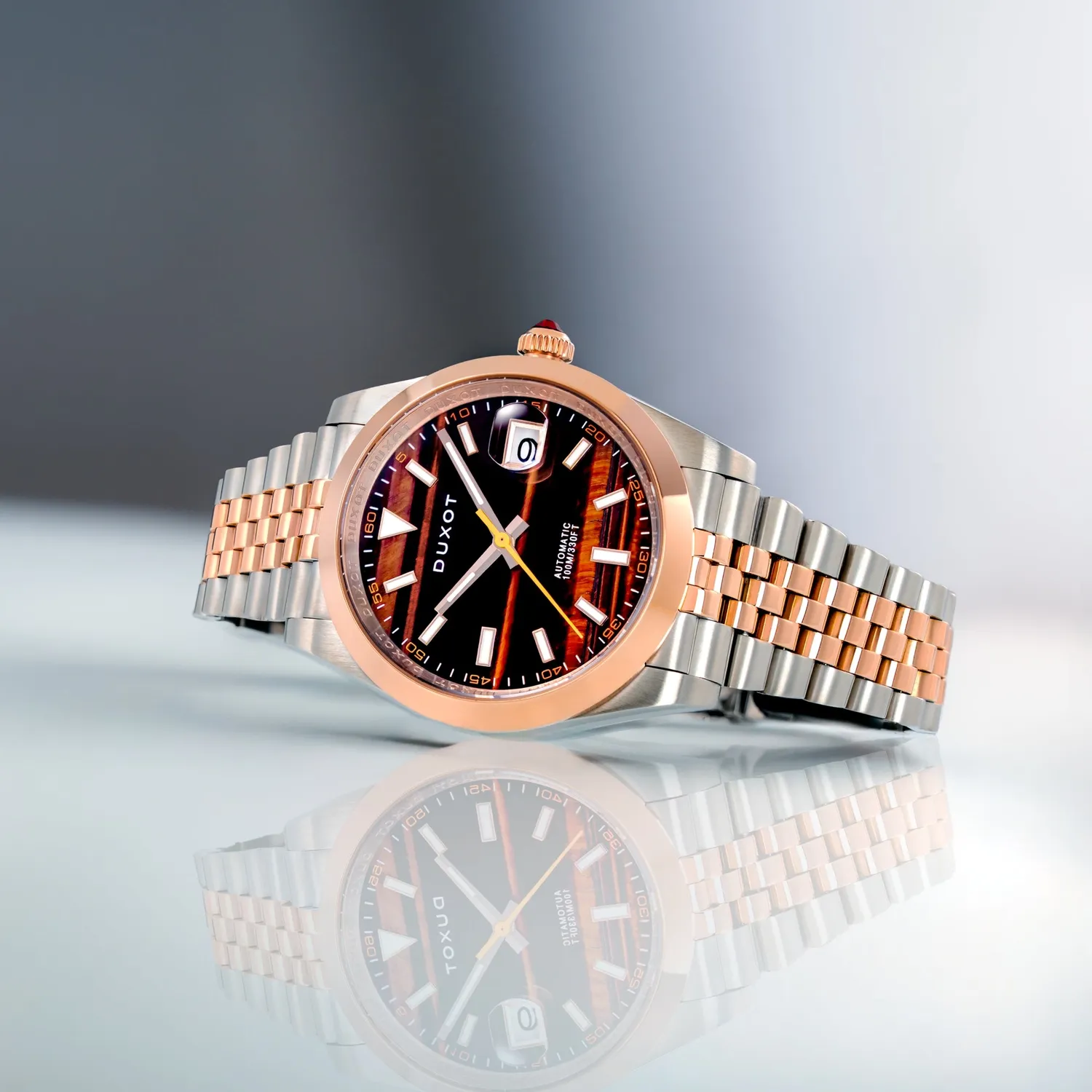 Duxot Vezeto Tiger Eye automatklokke tigerøye