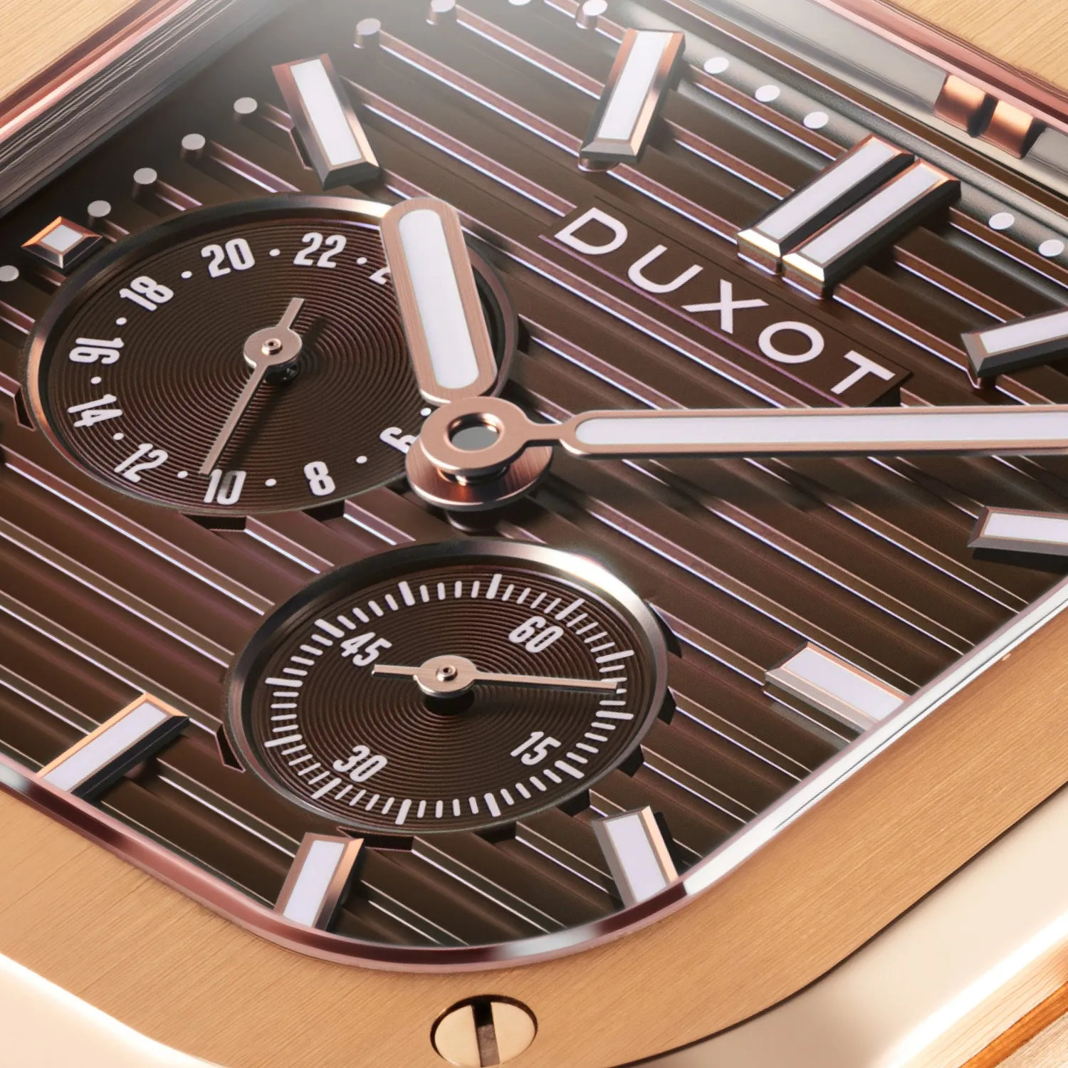Duxot Quadrata Toffee Touch 24-timers klokke 42 mm