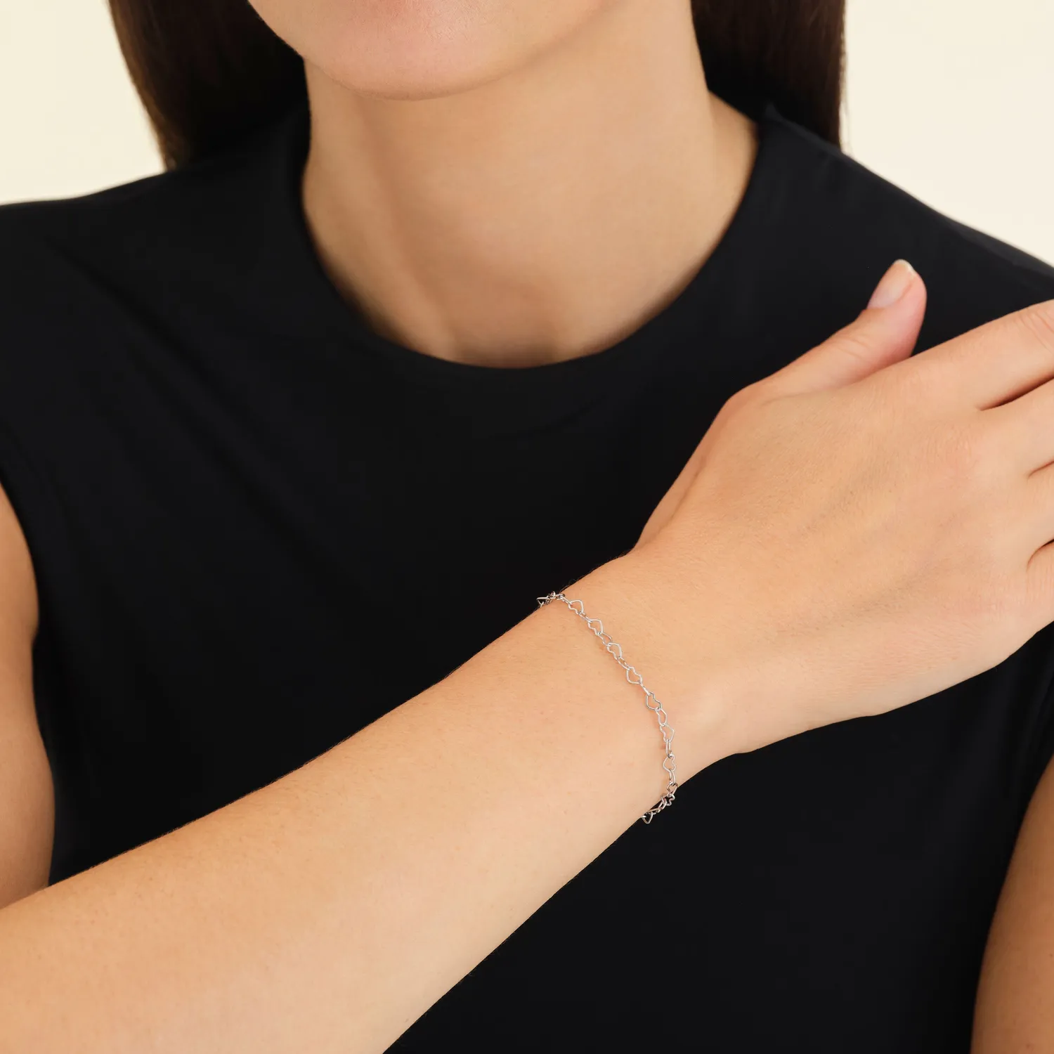 Rosefield Essentials Heart Chain Bracelet armbånd gull og sølv justerbart