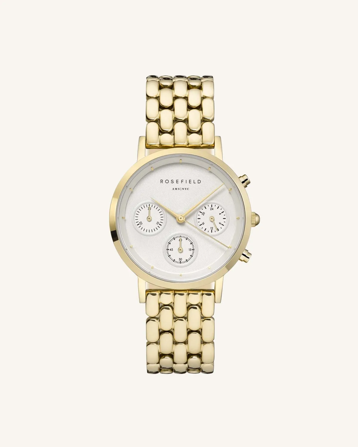 Rosefield Gold Strap klokkerem 16 mm gullfarget stål