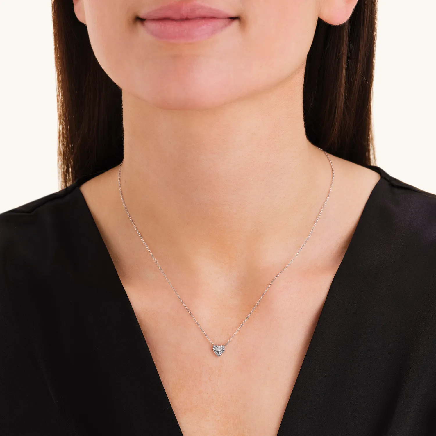 Rosefield Pavé Heart Necklace halskjede gull