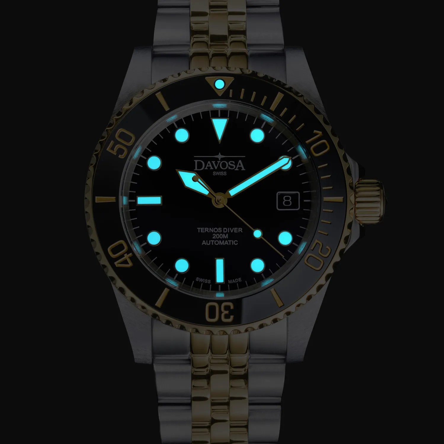 DAVOSA Ternos Diver automatisk dykkerklokke med lupe