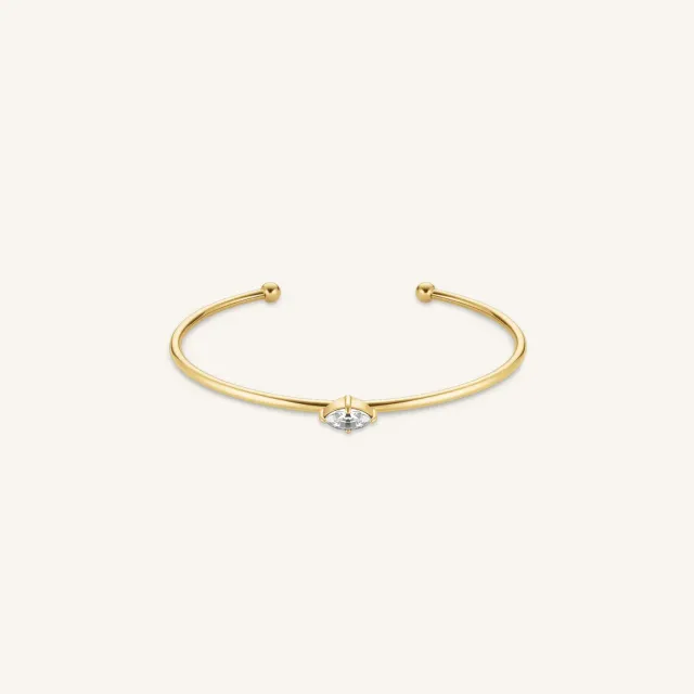 Rosefield Marquise Bangle armbånd blå gullbelagt stål