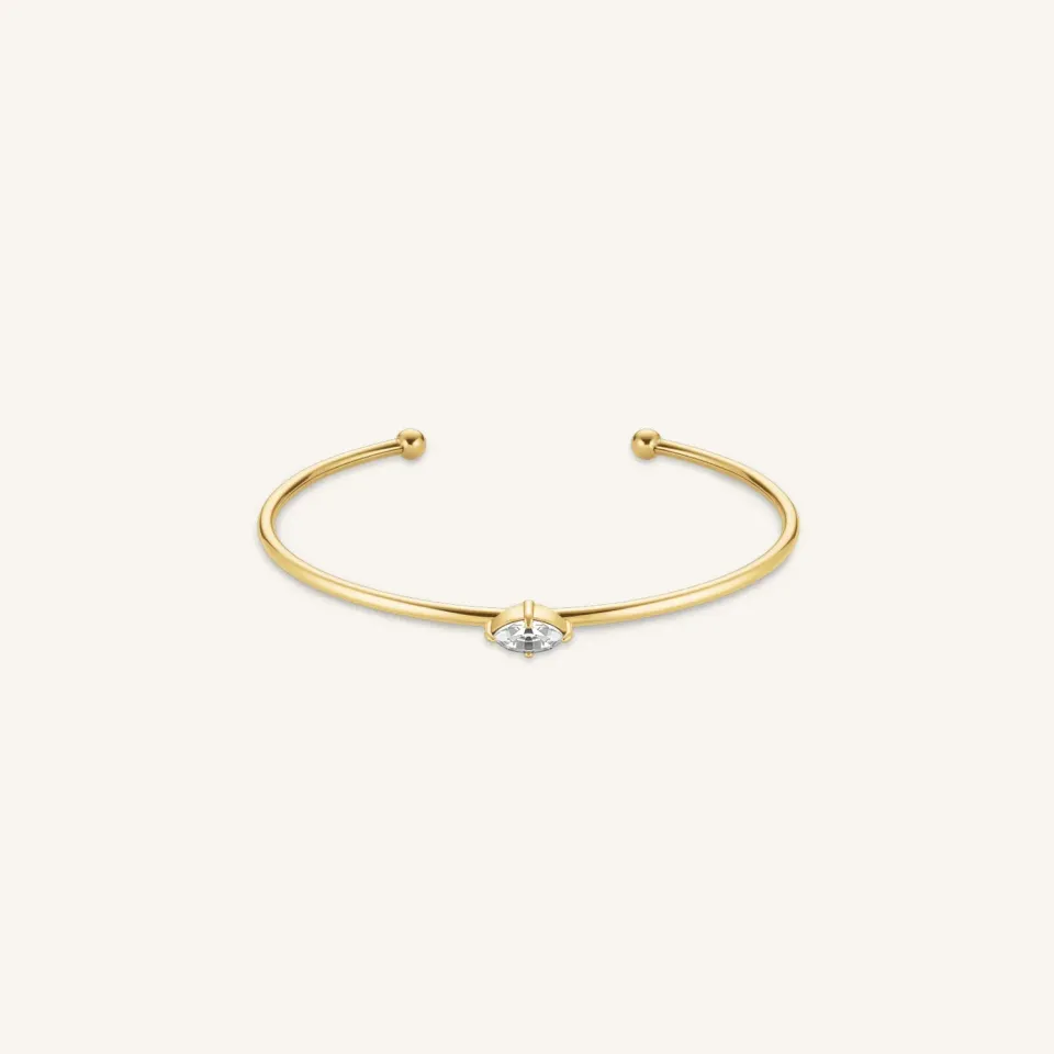 Rosefield Marquise Bangle armbånd blå gullbelagt stål