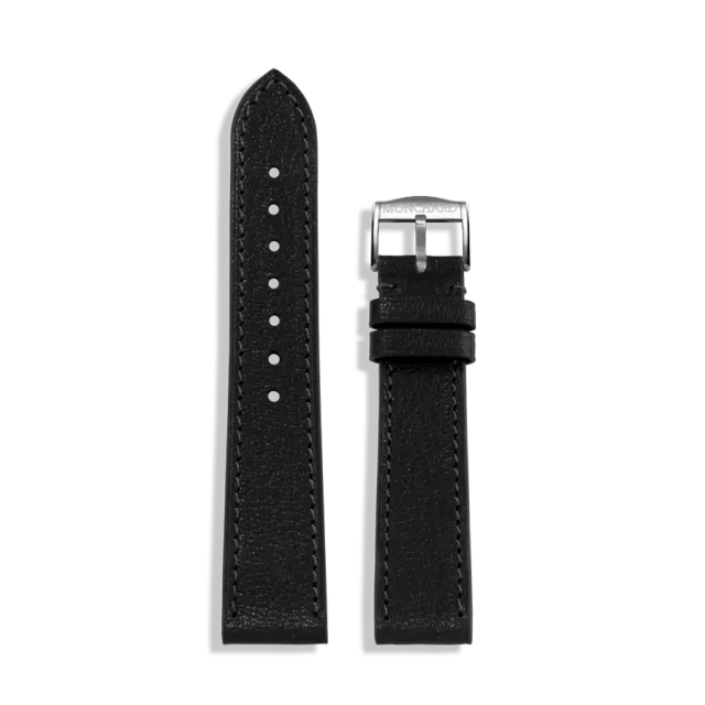 MonChard Goat Black klokkerem 18 mm svart kalveskinn