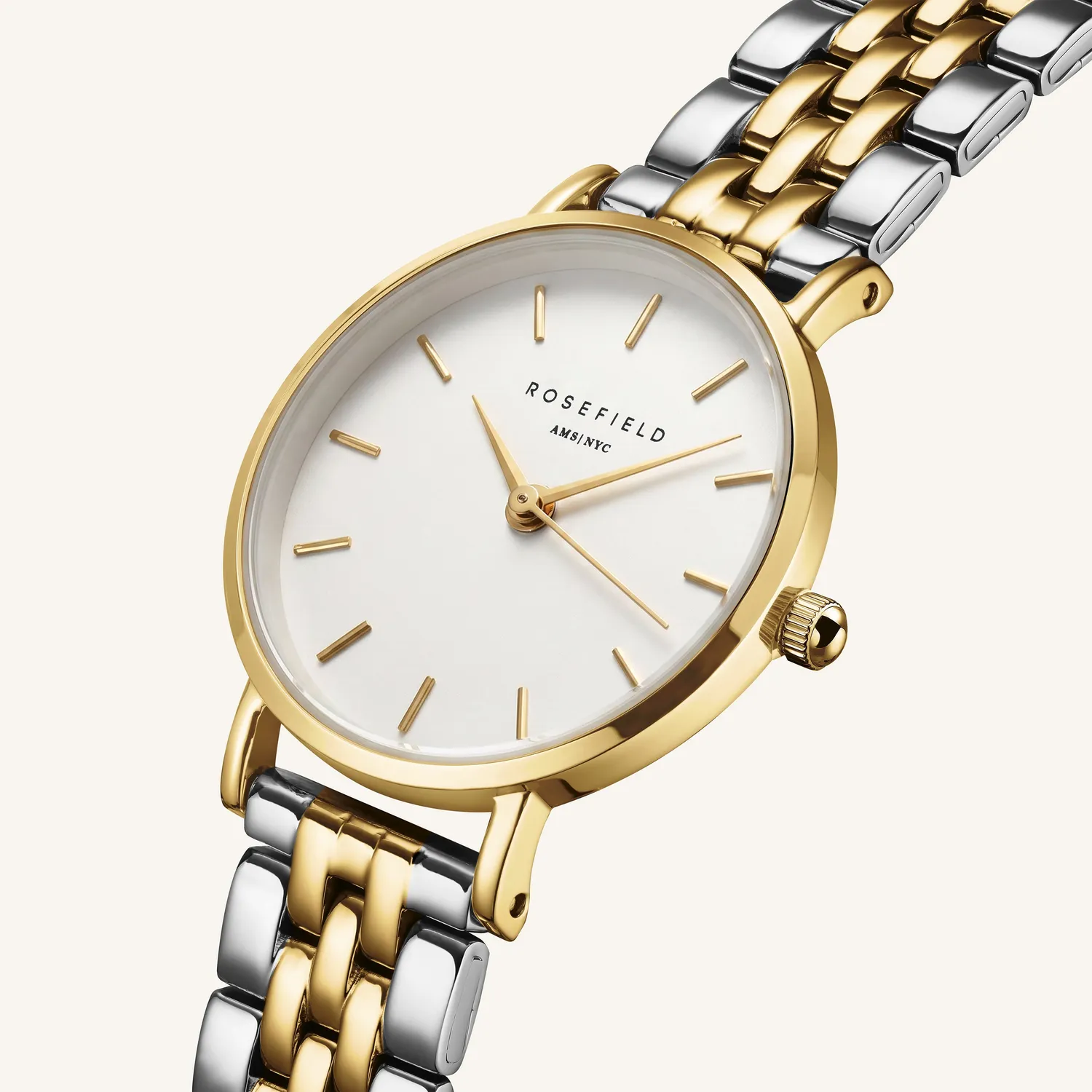Rosefield Small Edit klokke tofarget 26 mm lenke