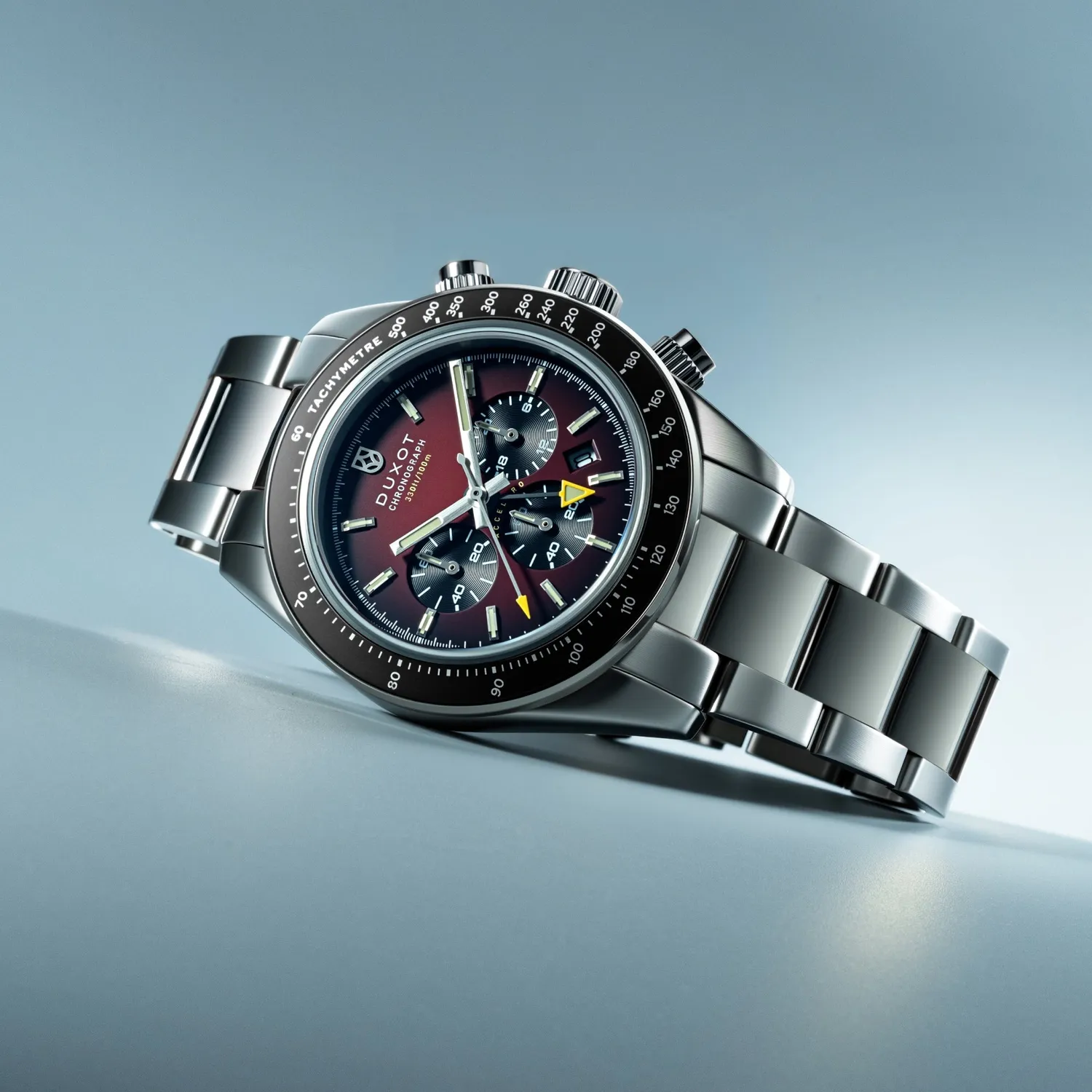Duxot Vitesse Radial Red quartzklokke 39 mm rustfritt stål
