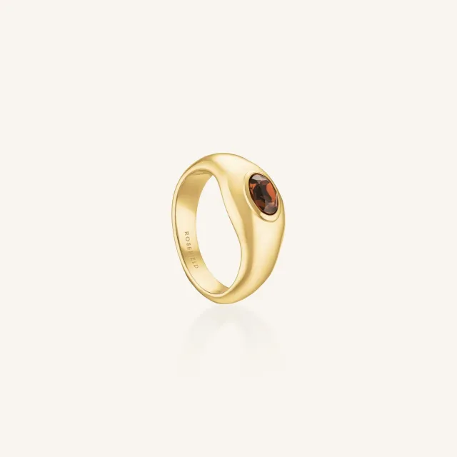 Rosefield Molten Brown Ring ring gull brun størrelse 52