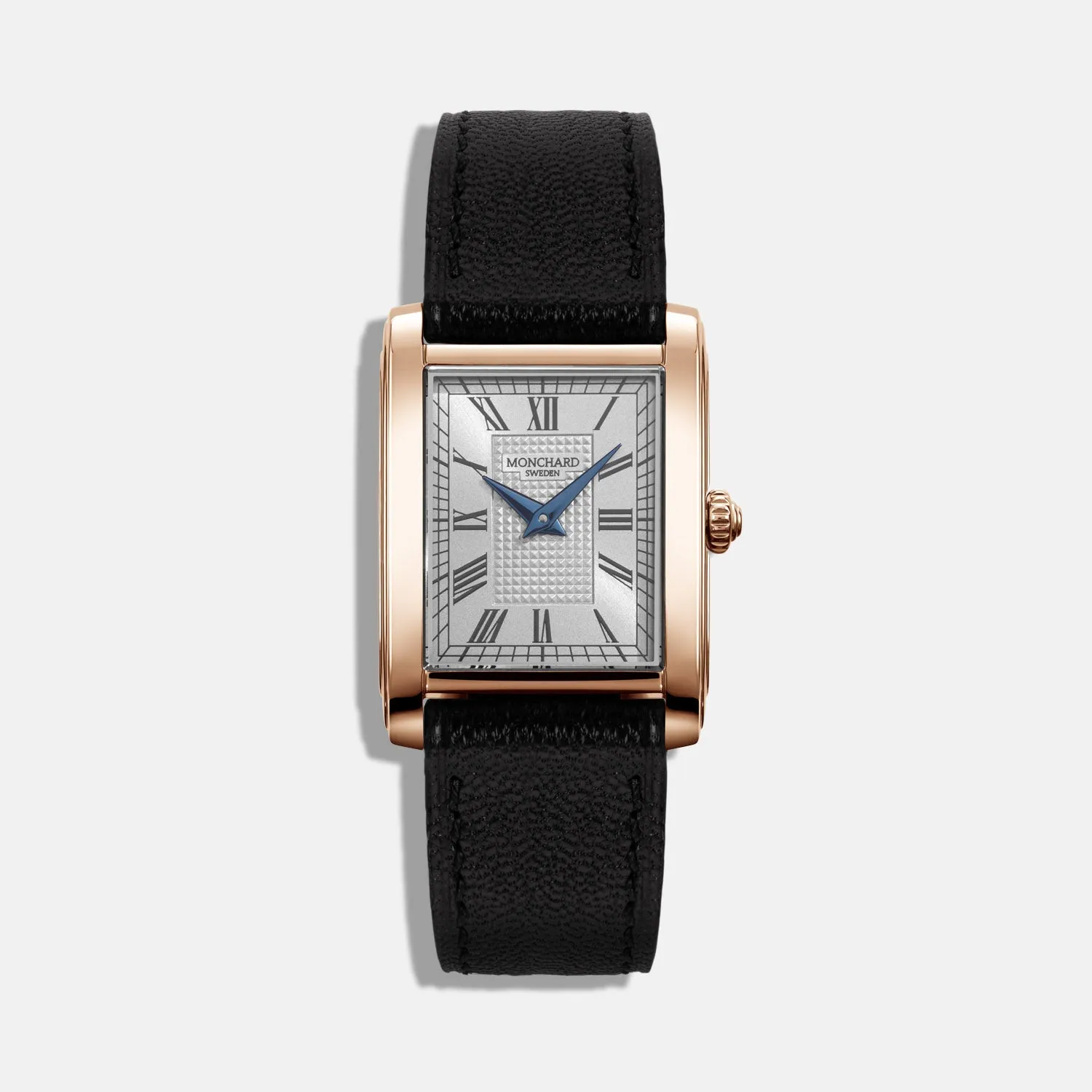 MonChard Classic White on Strap klokke roségull skinnrem