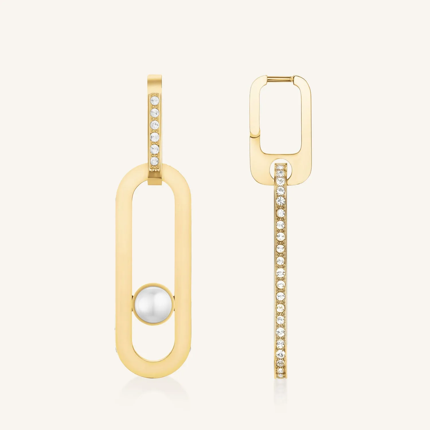 Rosefield Pearl Pendant Earring øredobb 5 cm gull