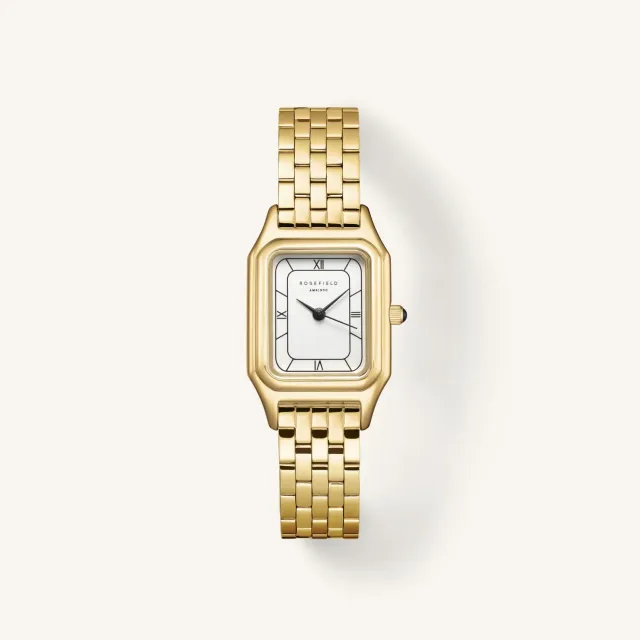 Rosefield Ivy White Gold klokke 21 × 26 mm gull