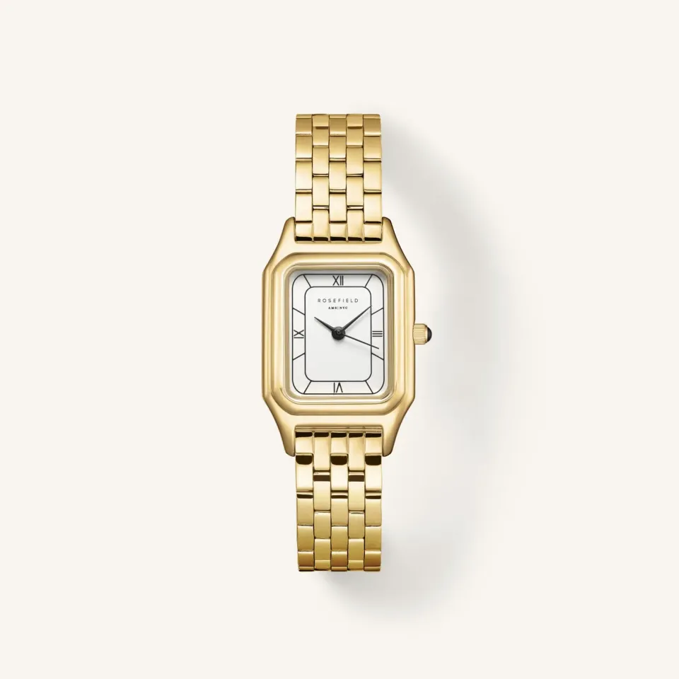 Rosefield Ivy White Gold klokke 21 × 26 mm gull